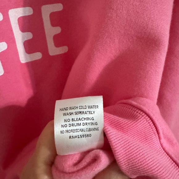 Pink Lily Sunshine and Coffee Graphic Pink Sweater Sz S - Picture 5 of 5